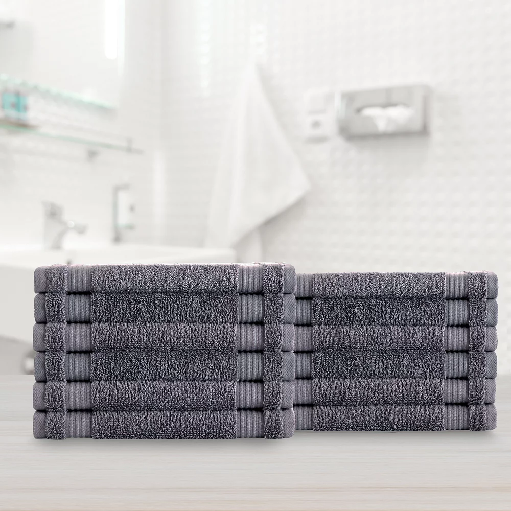 Classic Turkish Towels Genuine Cotton Soft Absorbent Amadeus Washcloths 12x12 12 Piece Set 5 Classic Turkish Towels Genuine Cotton Soft Absorbent Amadeus Washcloths 12x12 12 Piece Set - Image 3