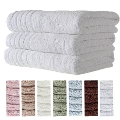 Classic Turkish Towels Genuine Cotton Large Soft Absorbent Barnum Bath Towels 3 Piece Set -Camden Isle Sales Shop 5861283 ALT2