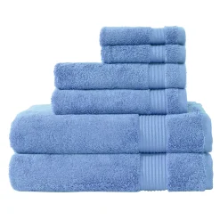 Classic Turkish Towels Genuine Cotton Soft Absorbent Amadeus 6 Piece Set, 2 Bath Towels, 2 Hand Towels, 2 Washcloths