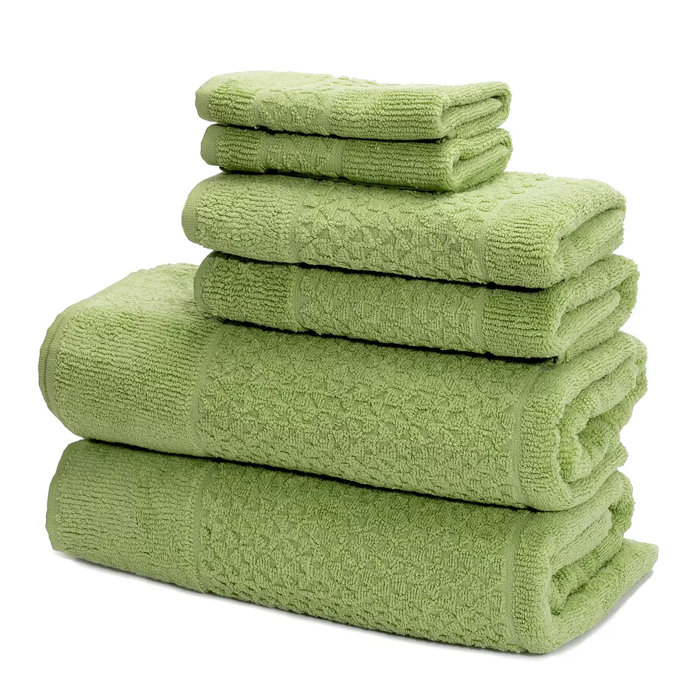 Classic Turkish Towels Genuine Turkish Cotton Soft Absorbent Mei-Tal Jacquard 6 Piece Set With 2 Bath Towels, 2 Hand Towels, 2 Washcloths, And 2 Bath Mats 5 Classic Turkish Towels Genuine Turkish Cotton Soft Absorbent Mei-Tal Jacquard 6 Piece Set With 2 Bath Towels, 2 Hand Towels, 2 Washcloths, And 2 Bath Mats - Image 3