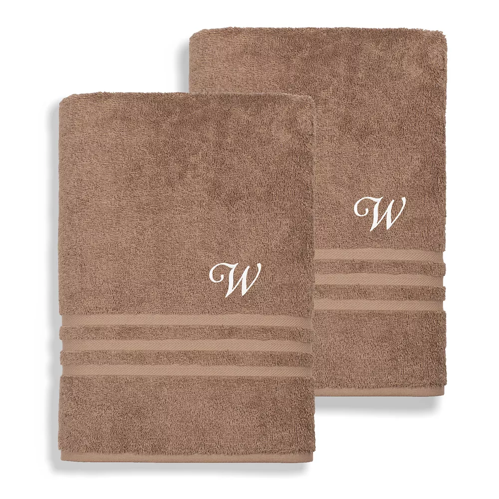 Linum Home Textiles Turkish Cotton Denzi 2-piece Personalized Bath Towel Set 3 Linum Home Textiles Turkish Cotton Denzi 2-piece Personalized Bath Towel Set