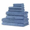 Classic Turkish Towels Genuine Cotton Soft Absorbent Hospitality Bath Towels 8 Piece Set -Camden Isle Sales Shop 5864160 Blue