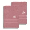 Linum Home Textiles Turkish Cotton Denzi 2-piece Personalized Bath Sheet Set