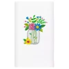 Linum Home Textiles Country Bouquet Embroidered Luxury Turkish Cotton Hand Towel -Camden Isle Sales Shop 5869774 White