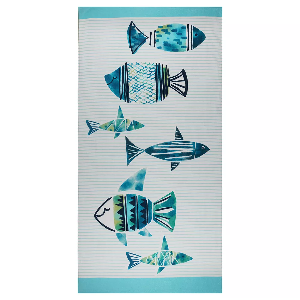 The Big One® Blue Fish Extra Large Beach Towel 3 The Big One® Blue Fish Extra Large Beach Towel