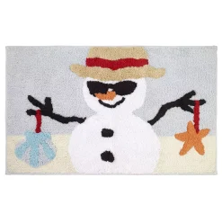 Avanti Beach Snowman Bath Rug