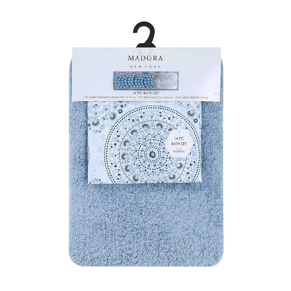 Popular Bath Giovanna 14-piece Microfiber Bath Rug & Shower Curtain Set 5 Popular Bath Giovanna 14-piece Microfiber Bath Rug & Shower Curtain Set - Image 3