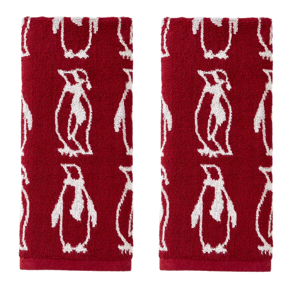 Vern Yip By SKL Home Arctic March Penguin 2-piece Hand Towel Set 3 Vern Yip By SKL Home Arctic March Penguin 2-piece Hand Towel Set