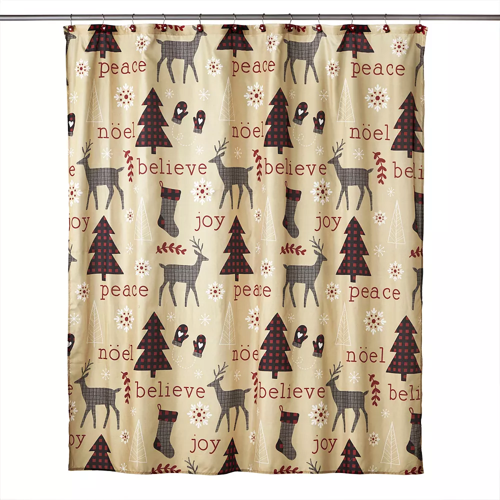 SKL Home Cozy Home Shower Curtain, Curtain Hooks & 2 Hand Towels Set 7 SKL Home Cozy Home Shower Curtain, Curtain Hooks & 2 Hand Towels Set - Image 5