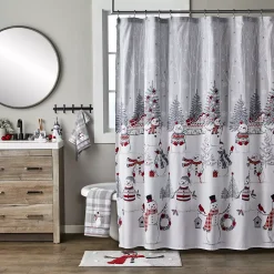 SKL Home Whistler Snowman Shower Curtain & Rug Set -Camden Isle Sales Shop 5970595 ALT2
