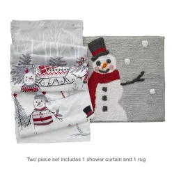 SKL Home Whistler Snowman Shower Curtain & Rug Set -Camden Isle Sales Shop 5970595 ALT5