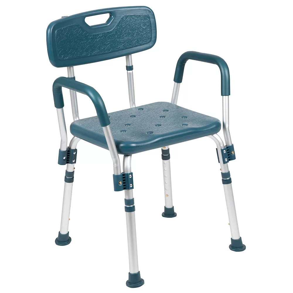 Emma+Oliver Emma And Oliver 300 Lb. Capacity Quick Release Back & Arm Navy Shower Chair 3 Emma+Oliver Emma And Oliver 300 Lb. Capacity Quick Release Back & Arm Navy Shower Chair