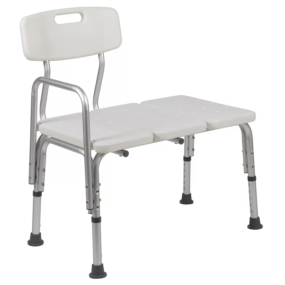 Emma+Oliver Emma And Oliver 300 Lb. Capacity Adjustable White Bath & Shower Medical Transfer Bench 3 Emma+Oliver Emma And Oliver 300 Lb. Capacity Adjustable White Bath & Shower Medical Transfer Bench
