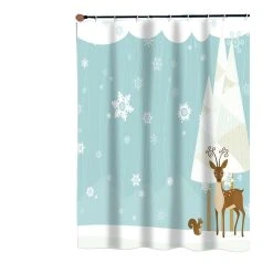 Carnation Home Fashions Forest Friends Fabric Shower Curtain 100% Polyester - 70" X 72"