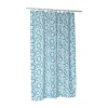 Carnation Home Fashions Circles Blue Extra Long 100% Polyester Fabric Shower Curtain - 70" Wide X 84" Long