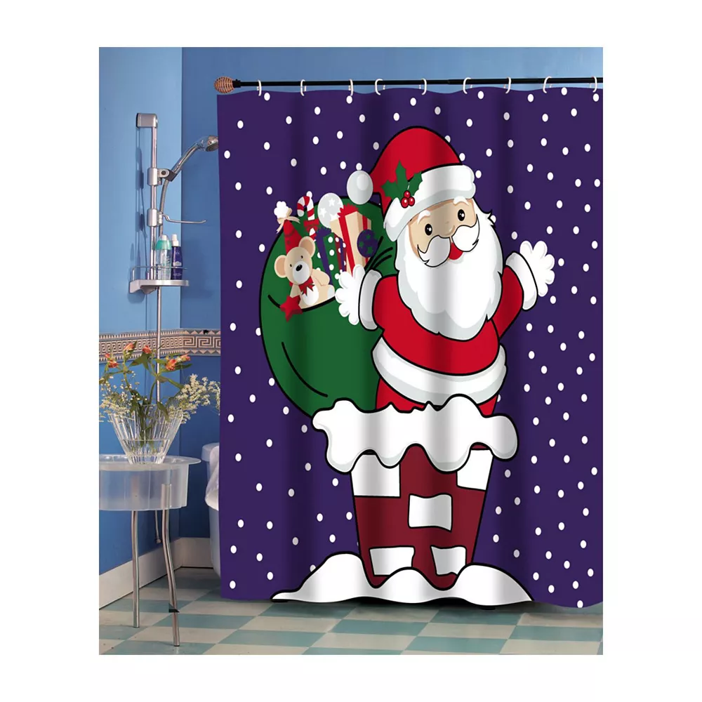 Carnation Home Fashions Up On The Rooftop Fabric Shower Curtain 3 Carnation Home Fashions Up On The Rooftop Fabric Shower Curtain