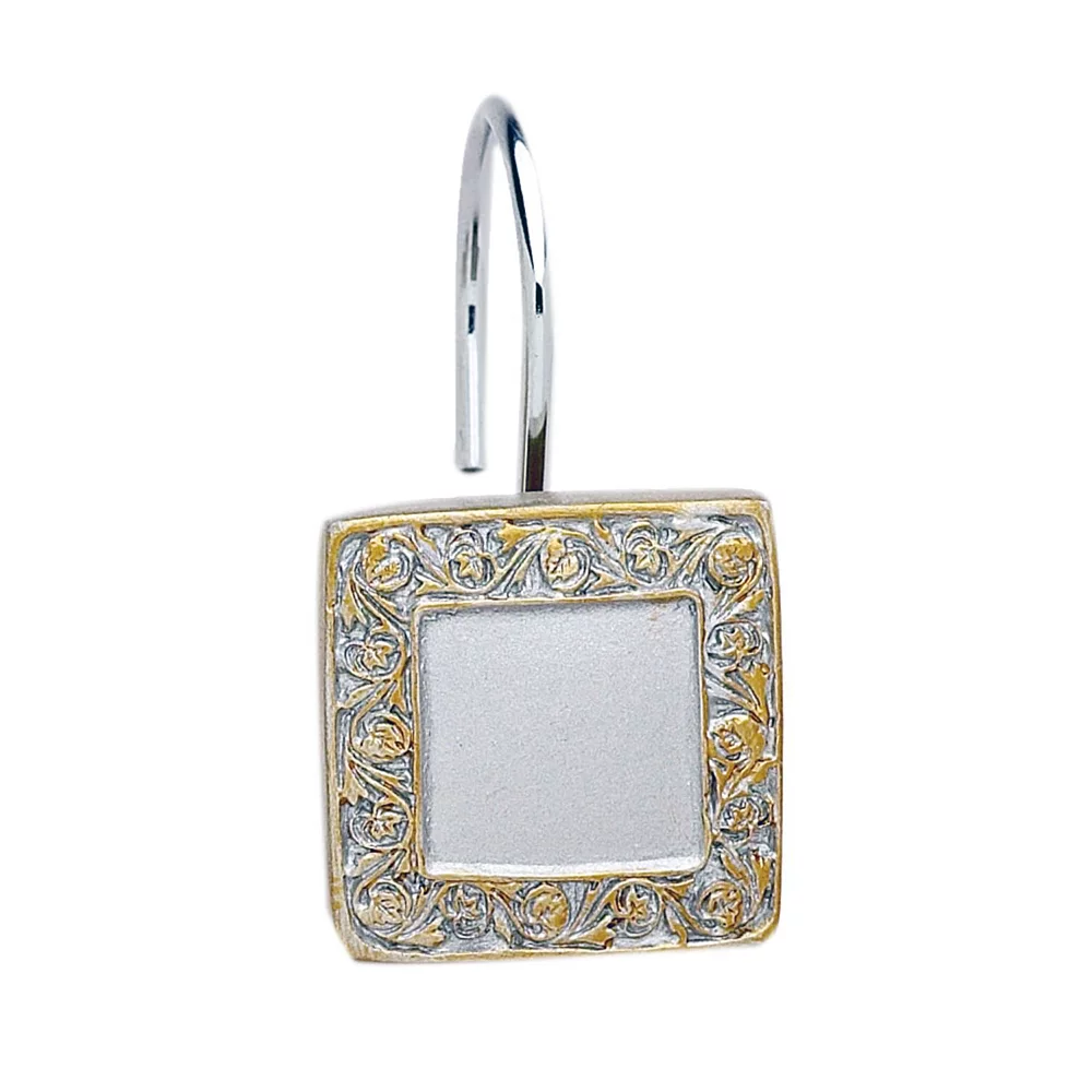 Carnation Home Fashions Lakewood Resin Shower Curtain Hooks, Silver 3 Carnation Home Fashions Lakewood Resin Shower Curtain Hooks, Silver