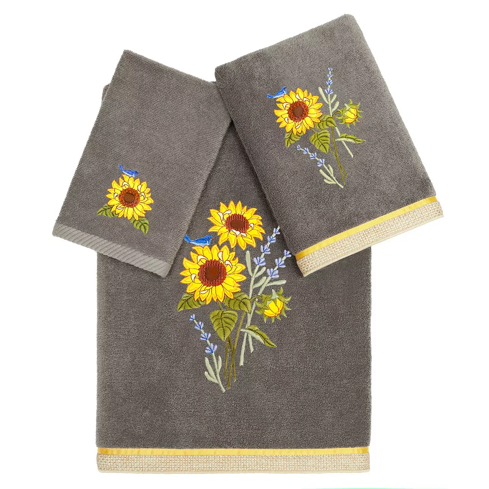 Linum Home Textiles Turkish Cotton Girasol 3-piece Embellished Towel Set 3 Linum Home Textiles Turkish Cotton Girasol 3-piece Embellished Towel Set
