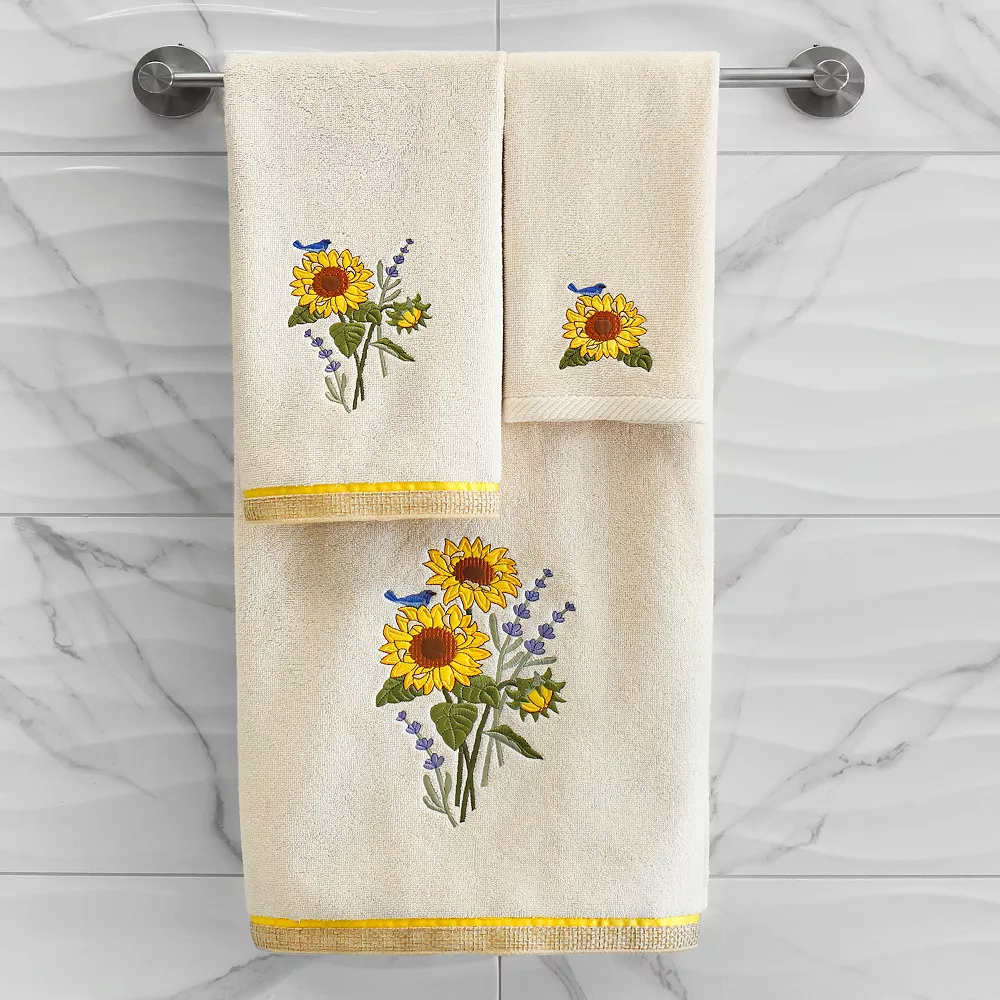 Linum Home Textiles Turkish Cotton Girasol 2-piece Embellished Fingertip Towel Set 4 Linum Home Textiles Turkish Cotton Girasol 2-piece Embellished Fingertip Towel Set - Image 2