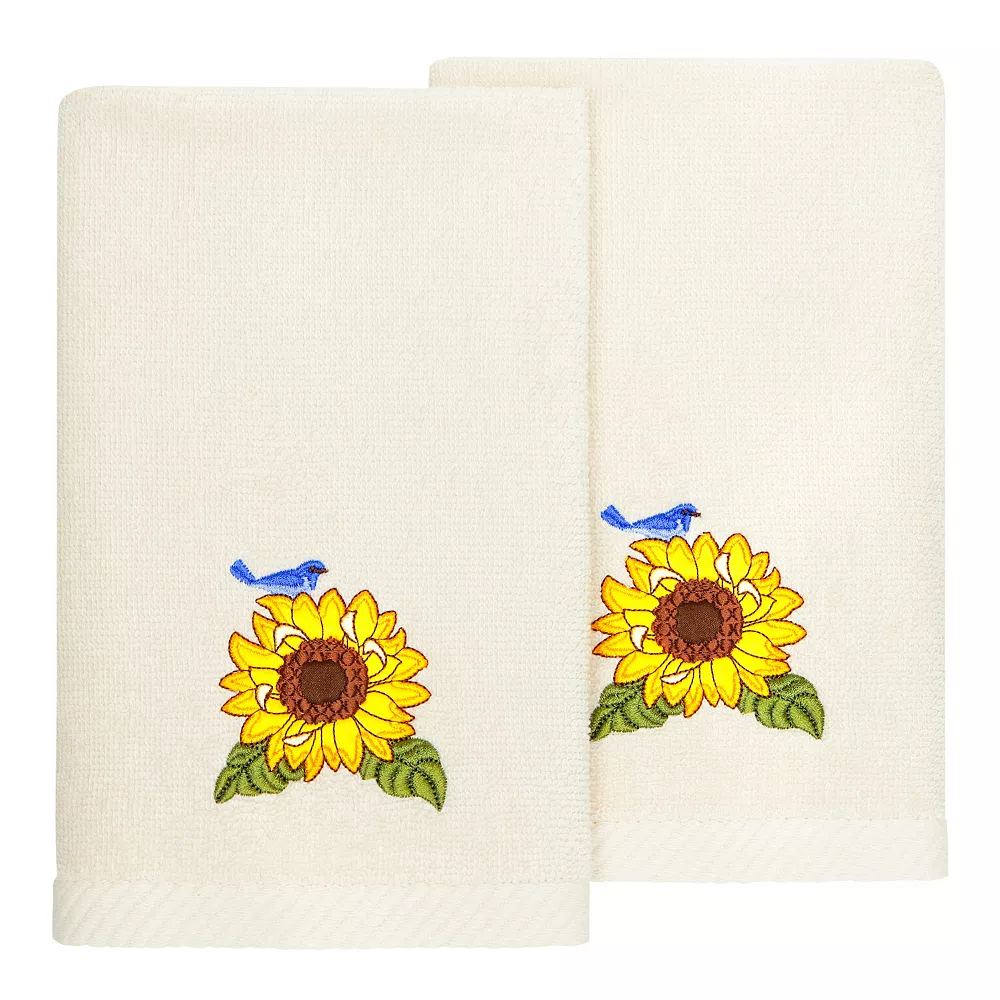 Linum Home Textiles Turkish Cotton Girasol 2-piece Embellished Fingertip Towel Set 3 Linum Home Textiles Turkish Cotton Girasol 2-piece Embellished Fingertip Towel Set