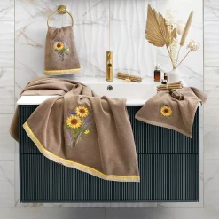 Linum Home Textiles Turkish Cotton Girasol 4-piece Embellished Towel Set -Camden Isle Sales Shop 5991402 ALT2