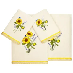 Linum Home Textiles Turkish Cotton Girasol 4-piece Embellished Towel Set