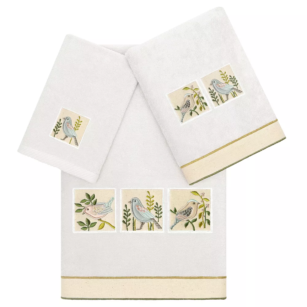 Linum Home Textiles Turkish Cotton Belinda 3-piece Embellished Towel Set 3 Linum Home Textiles Turkish Cotton Belinda 3-piece Embellished Towel Set