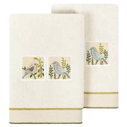 Linum Home Textiles Turkish Cotton Belinda 2-piece Embellished Hand Towel Set