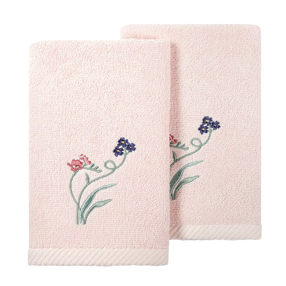 Linum Home Textiles Turkish Cotton Stella 2-piece Embellished Fingertip Towel Set 3 Linum Home Textiles Turkish Cotton Stella 2-piece Embellished Fingertip Towel Set