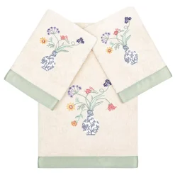 Linum Home Textiles Turkish Cotton Stella 3-piece Embellished Towel Set