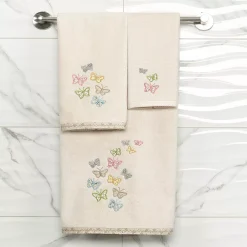 Linum Home Textiles Turkish Cotton Mariposa 2-piece Embellished Hand Towel Set -Camden Isle Sales Shop 5991800 ALT2