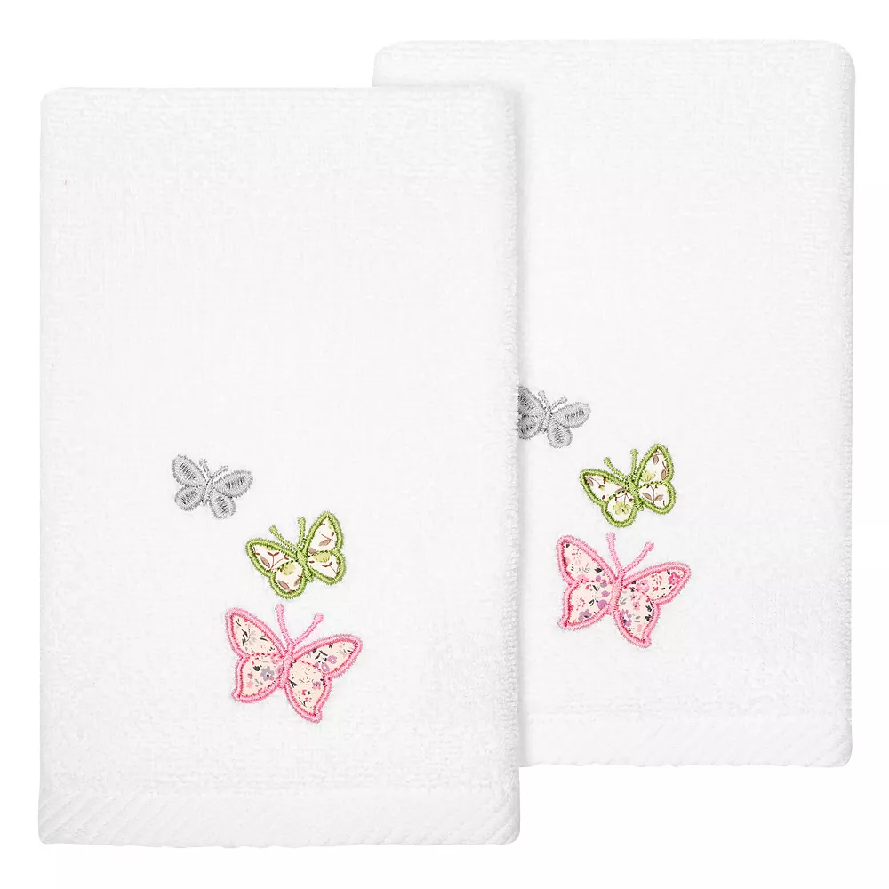 Linum Home Textiles Turkish Cotton Mariposa 2-piece Embellished Fingertip Towel Set 3 Linum Home Textiles Turkish Cotton Mariposa 2-piece Embellished Fingertip Towel Set
