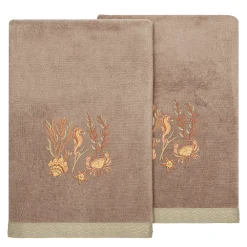 Linum Home Textiles Turkish Cotton Aaron 2-piece Embellished Bath Towel Set