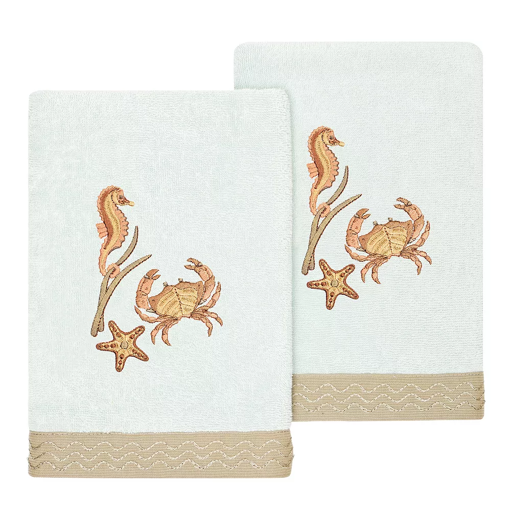 Linum Home Textiles Turkish Cotton Aaron 2-piece Embellished Hand Towel Set 3 Linum Home Textiles Turkish Cotton Aaron 2-piece Embellished Hand Towel Set