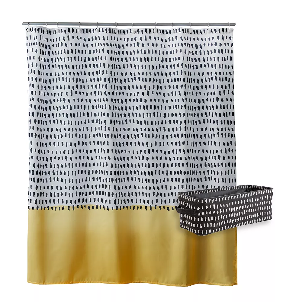 SKL Home Dotty Waves Shower Curtain & Storage Bin Set 3 SKL Home Dotty Waves Shower Curtain & Storage Bin Set