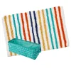 SKL Home Subtle Stripe Bath Rug & Dotty Waves Storage Bin 2-piece Set -Camden Isle Sales Shop 5996039