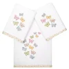 Linum Home Textiles Turkish Cotton Mariposa 3-piece Embellished Towel Set