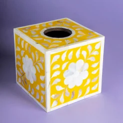 GAURI KOHLI Jodhpur Mother Of Pearl Tissue Box Cover - Mustard 8 GAURI KOHLI Jodhpur Mother Of Pearl Tissue Box Cover - Mustard -Camden Isle Sales Shop 6032479 ALT2