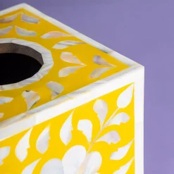 GAURI KOHLI Jodhpur Mother Of Pearl Tissue Box Cover - Mustard 9 GAURI KOHLI Jodhpur Mother Of Pearl Tissue Box Cover - Mustard -Camden Isle Sales Shop 6032479 ALT3