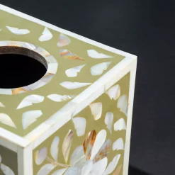 GAURI KOHLI Jodhpur Mother Of Pearl Tissue Box Cover - Beige -Camden Isle Sales Shop 6032486 ALT3