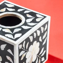 GAURI KOHLI Jodhpur Mother Of Pearl Tissue Box Cover - Black 9 GAURI KOHLI Jodhpur Mother Of Pearl Tissue Box Cover - Black -Camden Isle Sales Shop 6032488 ALT3