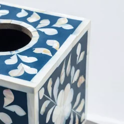 GAURI KOHLI Jodhpur Mother Of Pearl Tissue Box Cover - Blue -Camden Isle Sales Shop 6032490 ALT3