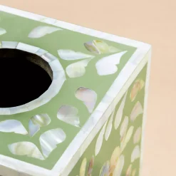 GAURI KOHLI Jodhpur Mother Of Pearl Tissue Box Cover - Olive 9 GAURI KOHLI Jodhpur Mother Of Pearl Tissue Box Cover - Olive -Camden Isle Sales Shop 6032492 ALT3