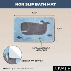Juvale Non Slip Bath Mat, Kid's Bathroom Decor, Whale Rug (30.7 X 18.9 In) -Camden Isle Sales Shop 6066353 ALT