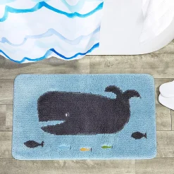 Juvale Non Slip Bath Mat, Kid's Bathroom Decor, Whale Rug (30.7 X 18.9 In) -Camden Isle Sales Shop 6066353 ALT2