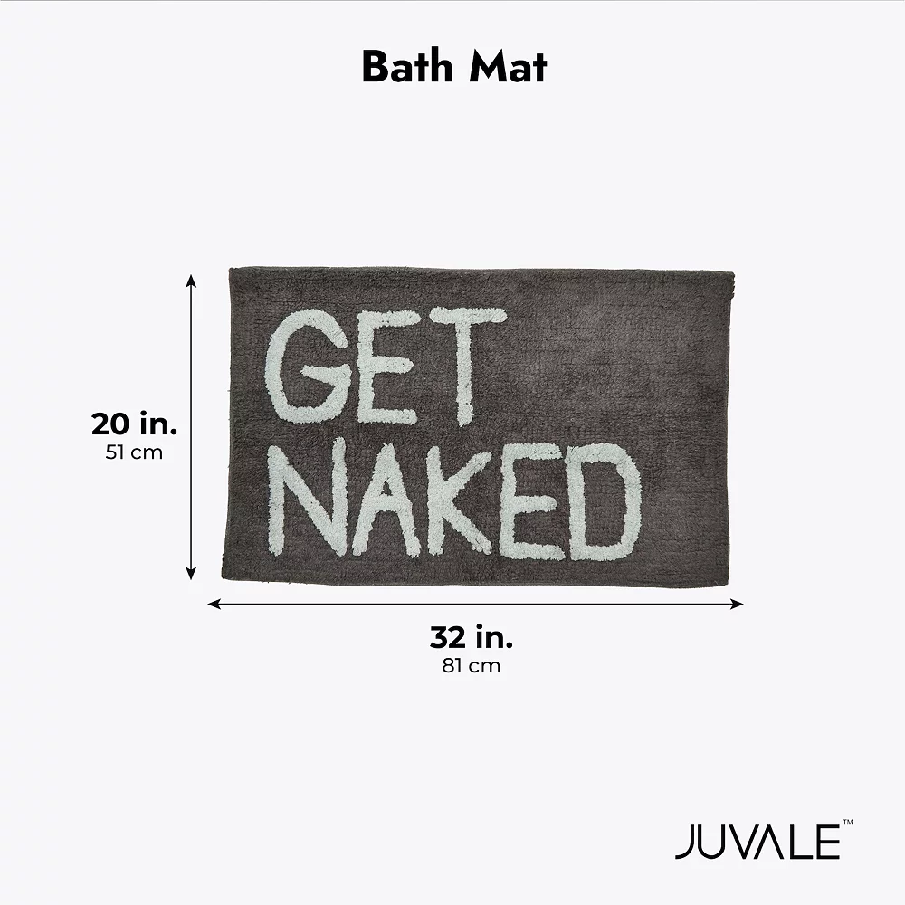 Juvale Plush Bath Mat, Personalized Get Naked Bathroom Rug (Grey, 32 X 20 In) 5 Juvale Plush Bath Mat, Personalized Get Naked Bathroom Rug (Grey, 32 X 20 In) - Image 3