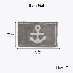 Juvale Non-Slip Bathroom Mat For Showers, Nautical Anchor Bath Rug (32 X 20 Inches) 8 Juvale Non-Slip Bathroom Mat For Showers, Nautical Anchor Bath Rug (32 X 20 Inches) -Camden Isle Sales Shop 6096422 ALT2