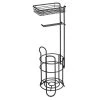 MDesign Steel Free Standing Toilet Paper Holder Stand And Dispenser - Dark Gray -Camden Isle Sales Shop 6121167 Matte Black