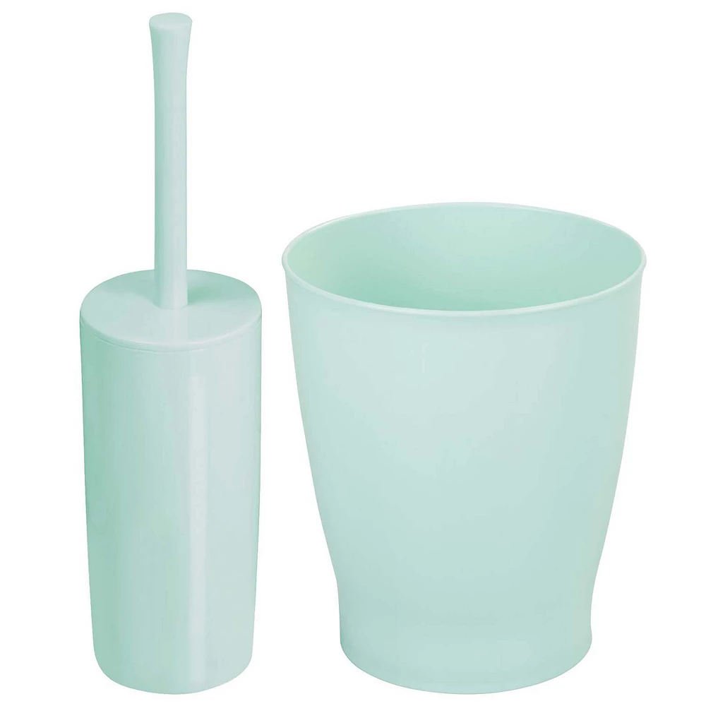 MDesign Toilet Bowl Brush And Wastebasket Combo - Set Of 2 - Navy Blue 3 MDesign Toilet Bowl Brush And Wastebasket Combo - Set Of 2 - Navy Blue