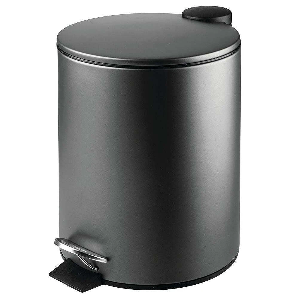 MDesign Round Metal 1.3 Gallon Step Trash Can - Lid, Removable Liner - Navy Blue 3 MDesign Round Metal 1.3 Gallon Step Trash Can - Lid, Removable Liner - Navy Blue